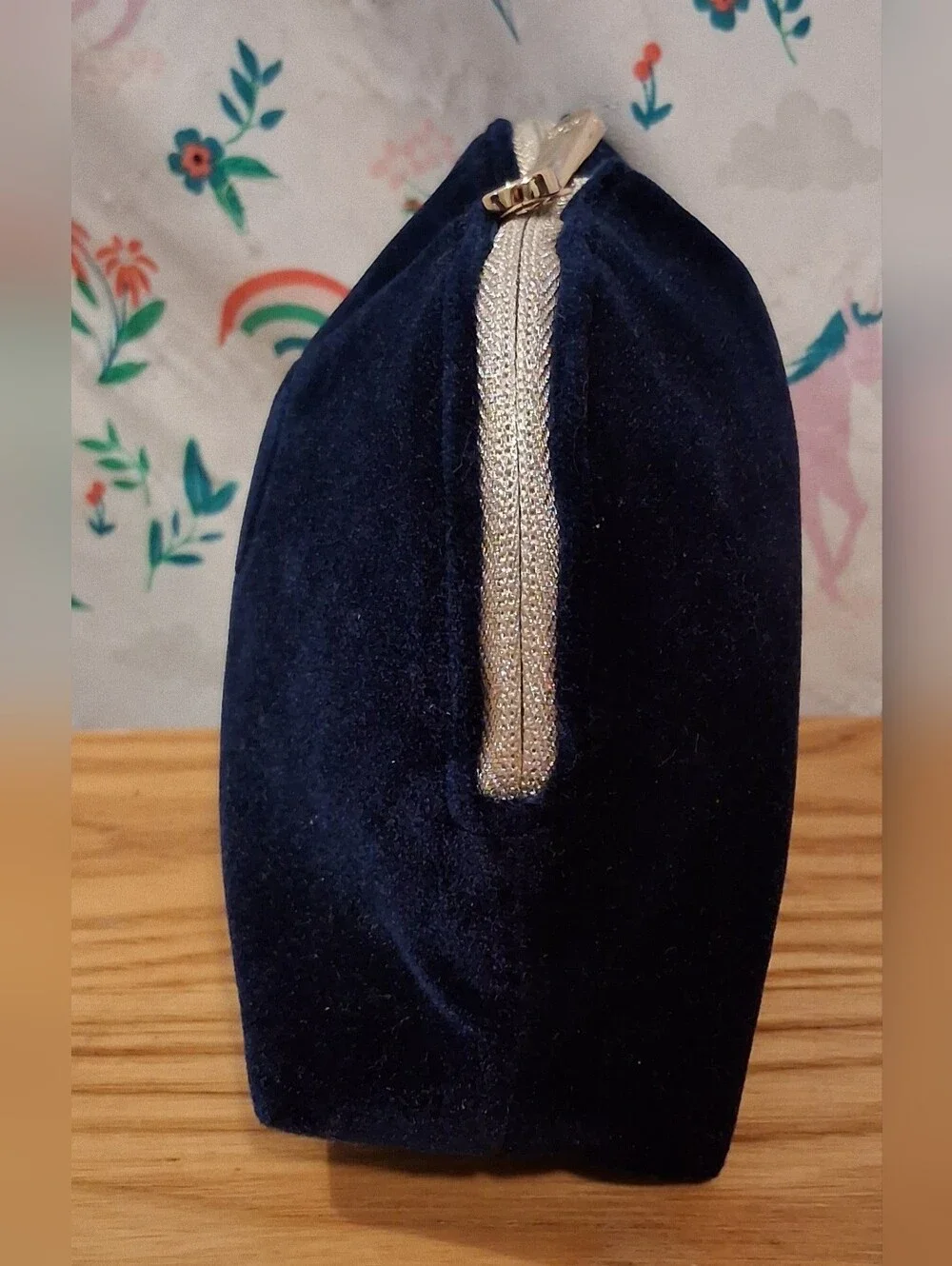 NWT Christian Dior Blue Velvet Cosmetic Makeup Beauty Travel Pouch Clutch Bag